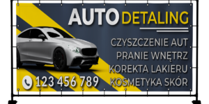 BANER REKLAMOWY AUTO DETALING 200X100 CM SUPER JAKOŚĆ!