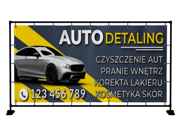 BANER REKLAMOWY AUTO DETALING 200X100 CM SUPER JAKOŚĆ!
