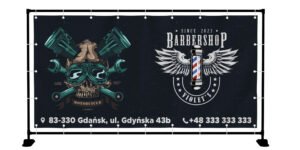 BANER PREMIUM - BARBERSHOP FRYZJER - 200X100 CM - SUPER JAKOŚĆ!