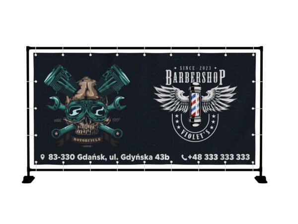 BANER PREMIUM - BARBERSHOP FRYZJER - 200X100 CM - SUPER JAKOŚĆ!