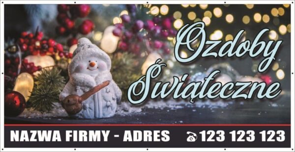 Baner Reklamowy 2 x 1 m - Ozdoby świąteczne - Baner Premium - Mocny !