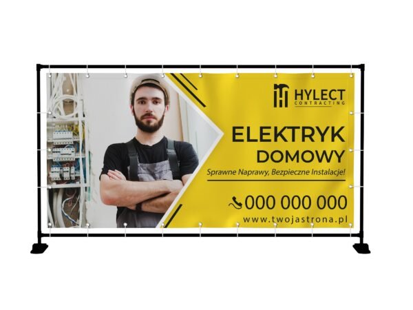 BANER ELEKTRYK - USŁUGI ELEKTRYCZNE - 200X100 CM