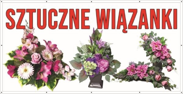 Baner Reklamowy 2 x 1 m -Chryzantemy - Baner Premium - Mocny !