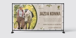 BANER PREMIUM - JAZDA KONNA - 200X100 CM - SUPER JAKOŚĆ!