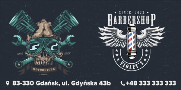 BANER PREMIUM - BARBERSHOP FRYZJER - 200X100 CM - SUPER JAKOŚĆ!