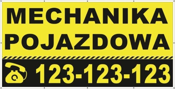 Baner Reklamowy 2 x 1 m -Mechanika Pojazdowa- Baner Premium - Mocny !