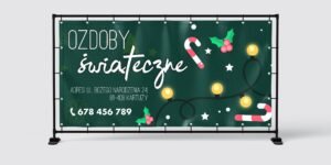 BANER REKLAMOWY - OZDOBY ŚWIĄTECZNE - 200X100 CM