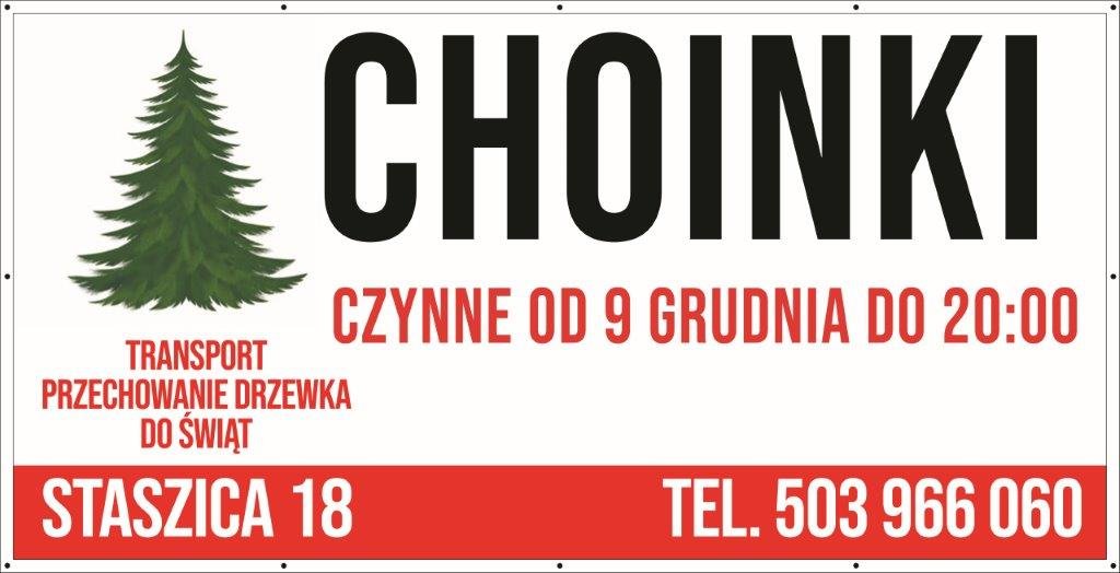 Baner Reklamowy 2 x 1 m - Sprzedaż Choinek - Baner Premium - Mocny !