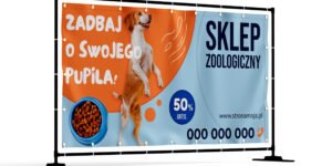BANER PREMIUM - SKLEP ZOOLOGICZNY - 200X100 CM - SUPER JAKOŚĆ!