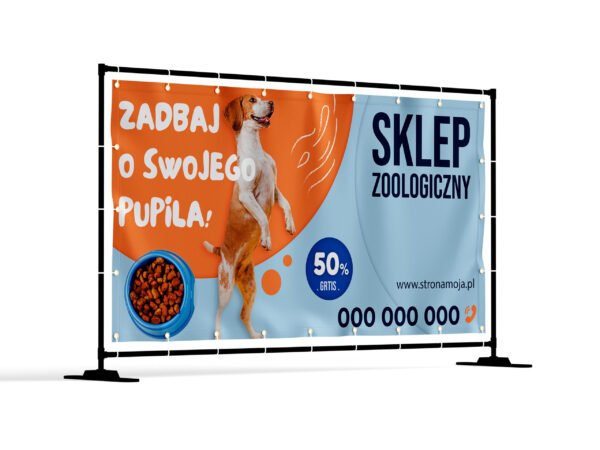 BANER PREMIUM - SKLEP ZOOLOGICZNY - 200X100 CM - SUPER JAKOŚĆ!
