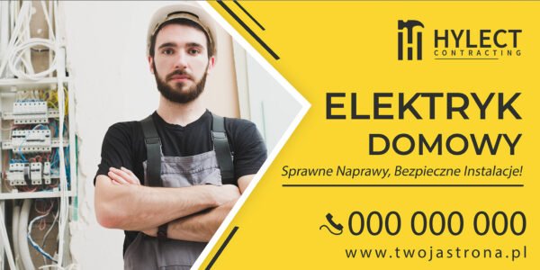 BANER ELEKTRYK - USŁUGI ELEKTRYCZNE - 200X100 CM