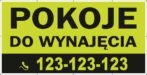 Baner Reklamowy 2 x 1 m -Pokoje do wynajęcia- Baner Premium - Mocny !
