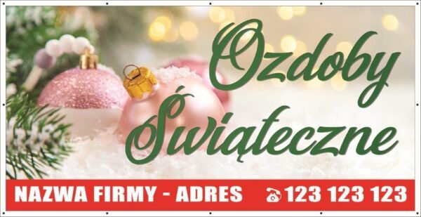 Baner Reklamowy 2 x 1 m - Ozdoby świąteczne - Baner Premium - Mocny - Niezrównana Trwałość oraz Jakość !