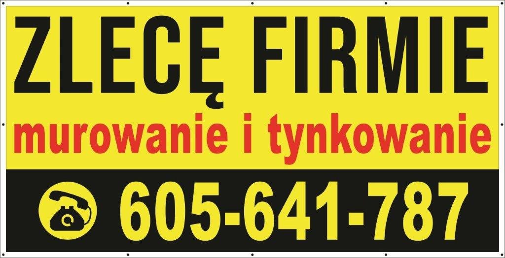 Baner Reklamowy 2 x 1 m -Zlecę firmie- Baner Premium - Mocny !