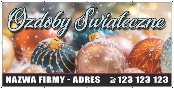 Baner Reklamowy 2 x 1 m - Ozdoby świąteczne - Baner Premium - Mocny !