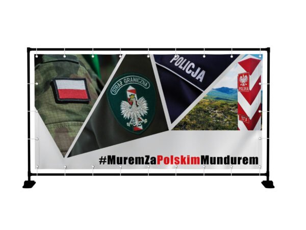BANER PATRIOTYCZNY MUREM ZA POLSKIM MUNDUREM 2X1M SUPER JAKOŚĆ!