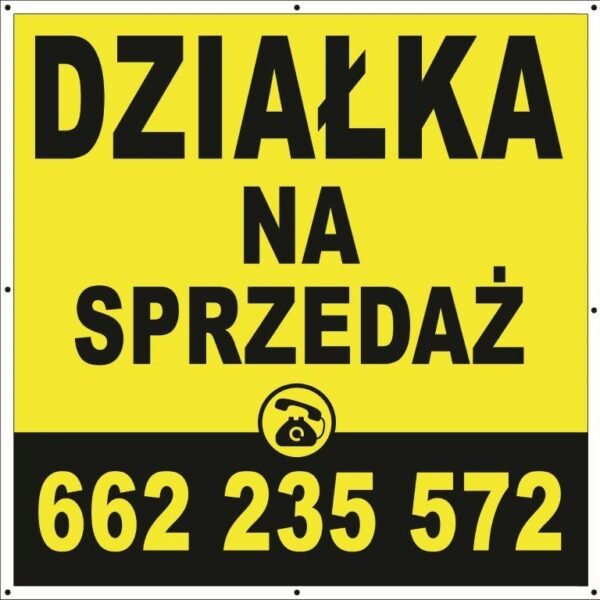 Baner Reklamowy 2 x 1 m - Sprzedam Działkę - Baner Premium - Mocny !