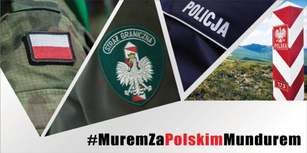 BANER PATRIOTYCZNY MUREM ZA POLSKIM MUNDUREM 2X1M SUPER JAKOŚĆ!
