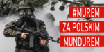BANER PATRIOTYCZNY - MUREM ZA POLSKIM MUNDUREM HASHTAG - 200X100 CM