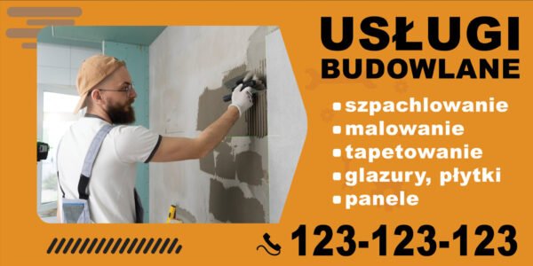 BANER PREMIUM - USŁUGI BUDOWLANE - 200X100 CM
