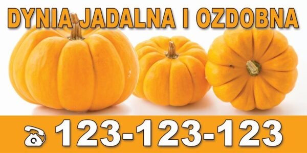 Baner Reklamowy 2 x 1 m -Sprzedaż Dyni - Baner Premium - Mocny !
