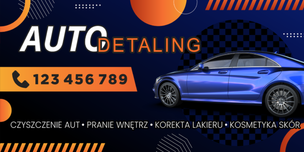 BANER REKLAMOWY AUTO DETALING 200X100 CM SUPER JAKOŚĆ