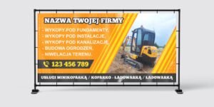 BANER REKLAMOWY - KOPARKA - ŁADOWARKA - 200X100 CM