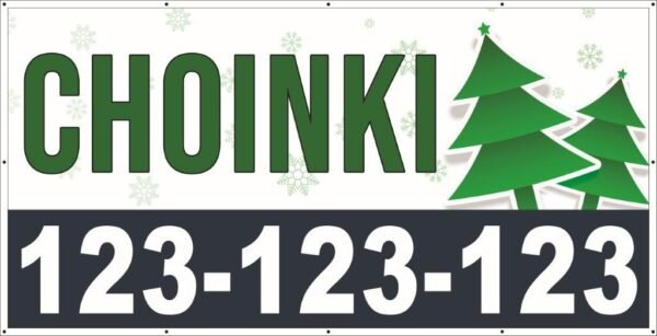 Baner Reklamowy 2 x 1 m - Sprzedaż Choinek - Baner Premium - Mocny !