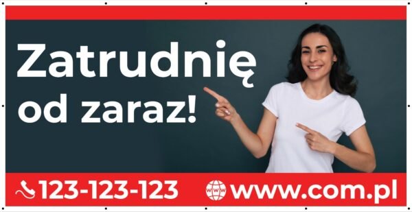 Baner Reklamowy 2 x 1 m -Szukam Pracowników- Baner Premium - Mocny !