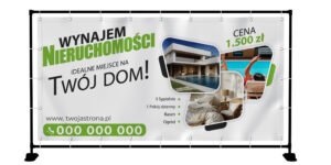 BANER PREMIUM - WYNAJEM NIERUCHOMOŚCI - 200X100 CM - SUPER JAKOŚĆ!