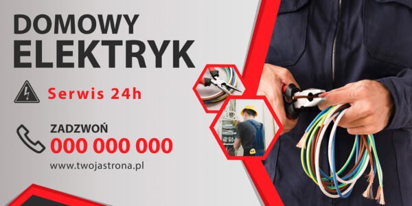 BANER ELEKTRYK - USŁUGI ELEKTRYCZNE - 200X100 CM