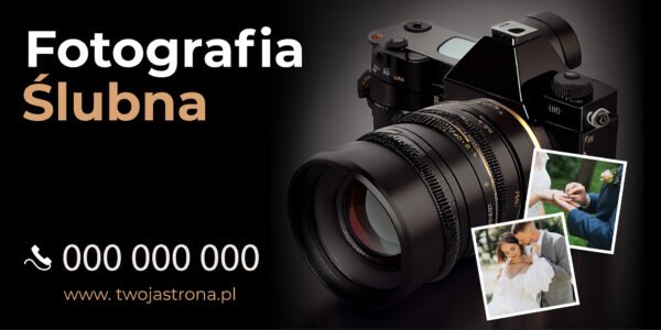 BANER PREMIUM - FOTOGRAFIA ŚLUBNA - 200X100 CM - SUPER JAKOŚĆ!