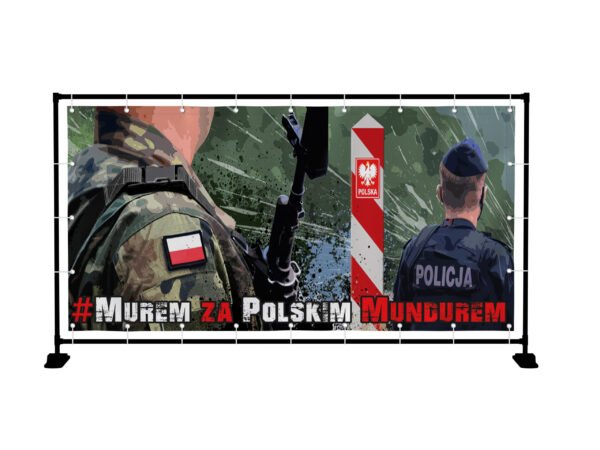 BANER PATRIOTYCZNY MUREM ZA POLSKIM MUNDUREM 2X1M SUPER JAKOŚĆ!