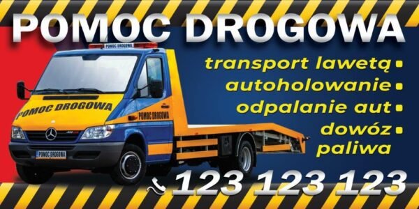 Baner Reklamowy 2 x 1 m - Pomoc Drogowa - Baner Premium - Mocny !