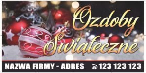 Baner Reklamowy 2 x 1 m - Ozdoby świąteczne - Baner Premium - Mocny !