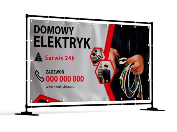 BANER ELEKTRYK - USŁUGI ELEKTRYCZNE - 200X100 CM