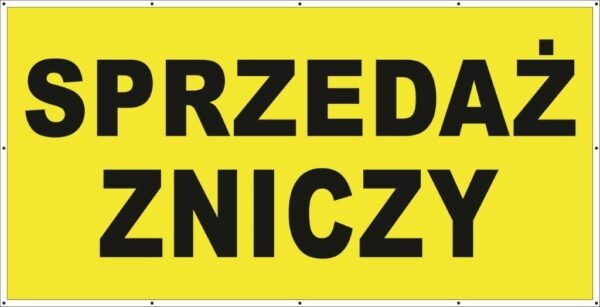 Baner Reklamowy 2 x 1 m - Sprzedaż Zniczy - Baner Premium - Mocny !