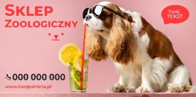 BANER PREMIUM - SKLEP ZOOLOGICZNY - 200X100 CM - SUPER JAKOŚĆ!
