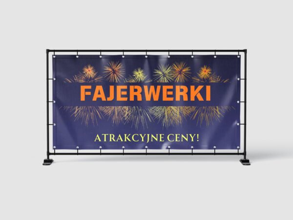 BANER PREMIUM - FAJERWERKI - 200X100 CM - SUPER JAKOŚĆ!