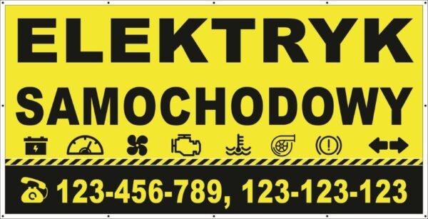 Baner Reklamowy 2 x 1 m - Auto Serwis - Baner Premium - Mocny !