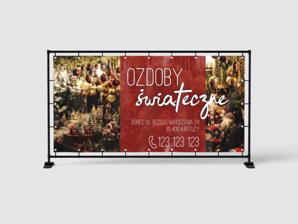 BANER REKLAMOWY - OZDOBY ŚWIĄTECZNE - 200X100 CM