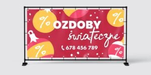 BANER REKLAMOWY - OZDOBY ŚWIĄTECZNE - 200X100 CM