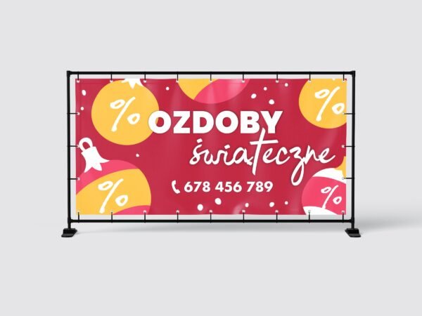 BANER REKLAMOWY - OZDOBY ŚWIĄTECZNE - 200X100 CM