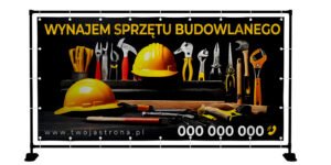 BANER PREMIUM - WYNAJEM SPRZĘTU BUDOWLANEGO - 200X100 CM