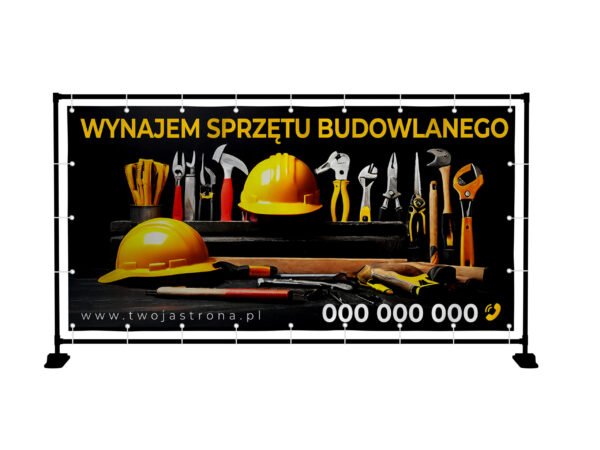 BANER PREMIUM - WYNAJEM SPRZĘTU BUDOWLANEGO - 200X100 CM
