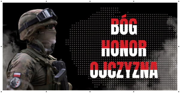 BANER PATRIOTYCZNY - BÓG HONOR OJCZYZNA - 200X100 CM