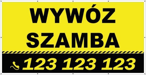 Baner Reklamowy 2 x 1 m - Wywóz Nieczystości - Baner Premium - Mocny !