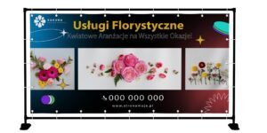 BANER PREMIUM - KWIACIARNIA USŁUGI FLORYSTYCZNE - 200X100 CM - SUPER JAKOŚĆ!
