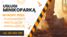 BANER REKLAMOWY - USŁUGI MINIKOPARKĄ - 200X100 CM