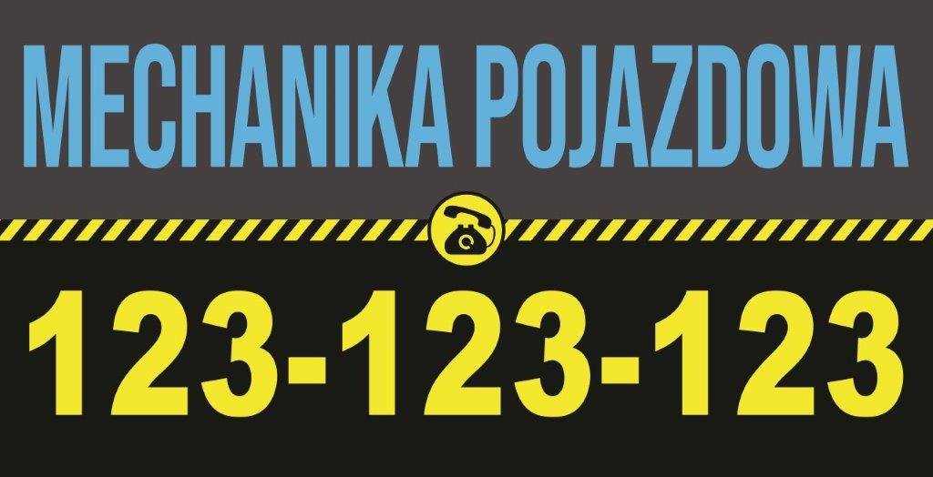 Baner Reklamowy 2 x 1 m -Mechanika Pojazdowa- Baner Premium - Mocny !